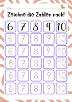 Vorschau - Spiele - Materialpaket ZAHLEN NACHSPUREN BIS ZEHN 🎨🔢 - Deckblatt