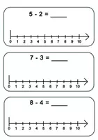 Vorschau - Arbeitsblätter - Minus am Rechenstrich bis 10 - Seite 1