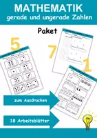 Vorschau - Arbeitsblätter - Gerade und ungerade Zahlen 1. Klasse - Mathematik Zahlen - Anfangsunterricht - Deckblatt
