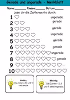 Vorschau - Arbeitsblätter - Gerade und ungerade Zahlen 1. Klasse - Mathematik Zahlen - Anfangsunterricht - Seite 1