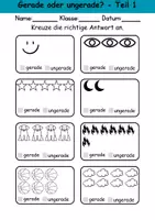 Vorschau - Arbeitsblätter - Gerade und ungerade Zahlen 1. Klasse - Mathematik Zahlen - Anfangsunterricht - Seite 2