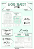Vorschau - Arbeitsblätter - WINTER WORDS - word search & diff - Deckblatt
