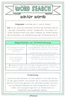 Vorschau - Arbeitsblätter - WINTER WORDS - word search & diff - Seite 1
