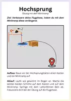 Vorschau - Stationenlernen - Hochsprung - Übungen mit dem Minitramp - Fünf Übungen mit einer Skizze, Zielsetzung, Aufbau und Ablauf der Übung - Seite 2