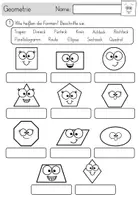 Vorschau - Arbeitsblätter - Lernwerkstatt - Geometrische Formen / Ebene Figuren 2D - Geometrie für Klasse 2/3/4 - Seite 1
