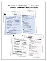 Vorschau - Merkblätter - Merkblatt Schriftliches Argumentieren - Pro oder Kontra - Deckblatt