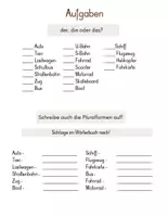 Vorschau - Arbeitsblätter - Verkehrsmittel - Arbeitsblätter für DaF/ DaZ (A1) - Seite 1
