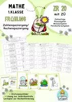 Vorschau - Arbeitsblätter - Rechenspaziergang ZR 20 mit ZÜ, 1.Klasse Mathe, Zahlenspaziergang Frühling - Deckblatt