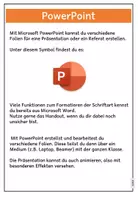 Vorschau - Arbeitsblätter - Schriftliche Anleitung: PowerPoint (Basics) - Seite 1