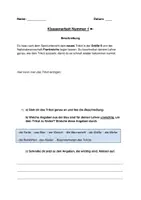 Vorschau - Arbeitsblätter - Klassenarbeit Gegenstände beschreiben und Rechtschreibung Klasse 5 - Deckblatt
