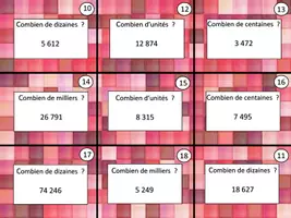 Aperçu - Apprentissages en autonomie - Cartes à tâches : combien de... dans un nombre - Page 1