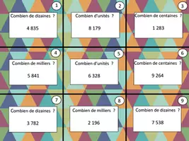 Aperçu - Apprentissages en autonomie - Cartes à tâches : combien de... dans un nombre - Page 2