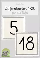 Vorschau - Bildkarten - Ziffernkarten 1-20 - Deckblatt