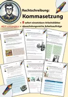 Vorschau - Unterrichtsreihen - Kommasetzung Stundenreihe - Arbeitsblätter Rechtschreibung - Deckblatt