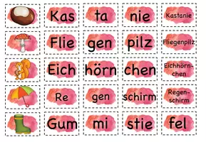 Vorschau - Spiele - Streichholzschachtelwörter "Herbst" - Seite 1