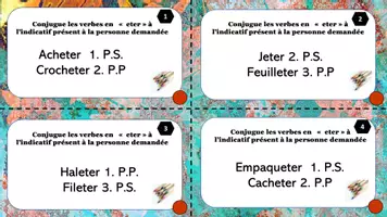 Aperçu - Apprentissages en autonomie - cartes à tâches : indicatif présent des verbes en eter - Page de couverture