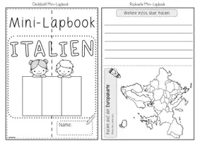 Vorschau - Arbeitsblätter - Mini-Lapbook Italien | Ländersteckbrief | Bastelvorlage - Seite 2