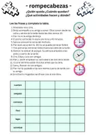 Vorschau - Arbeitsblätter - 2 Rompecabezas - la hora, actividades, asignaturas - Seite 2