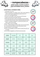Vorschau - Arbeitsblätter - 2 Rompecabezas - la hora, actividades, asignaturas - Seite 3