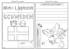 Vorschau - Arbeitsblätter - Mini-Lapbook Schweden | Ländersteckbrief | Bastelvorlage - Seite 2