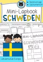 Vorschau - Arbeitsblätter - Mini-Lapbook Schweden | Ländersteckbrief | Bastelvorlage - Deckblatt