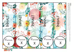 Vorschau - Mal- und Bastelvorlagen - Ordnerrücken zum selbst beschriften (Blumen-Design) - Seite 1