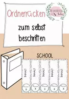 Vorschau - Mal- und Bastelvorlagen - Ordnerrücken zum selbst beschriften (school-Design) - Deckblatt