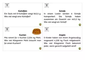 Vorschau - Aufgabenkarten - Schriftliche Division mit Größen (Kommazahlen) - Seite 3
