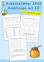 Vorschau - Arbeitsblätter - Additionen mit Zehnerübergang bis 20 - Deckblatt