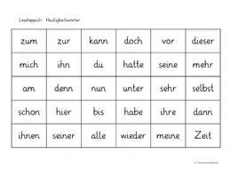 Vorschau - Arbeitsblätter - Leseteppich: Häufigkeitswörter - Seite 2