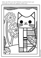 Vorschau - Mal- und Bastelvorlagen - Popart Katzen malen - Seite 1