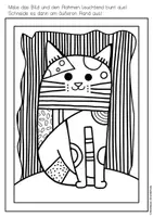 Vorschau - Mal- und Bastelvorlagen - Popart Katzen malen - Seite 2