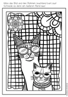 Vorschau - Mal- und Bastelvorlagen - Popart Katzen malen - Seite 3