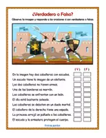 Vista previa - Hojas de trabajo - Edad Media: Verdadero o Falso - Retos comprensión lectora - página 3
