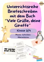 Vorschau - Stundenentwürfe - Briefe schreiben mit dem Buch "Viele Grüße, deine Giraffe" - Deckblatt