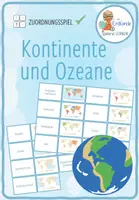 Vorschau - Spiele - Unsere Erde: Kontinente und Ozeane – Paare Finden Spiel - Deckblatt