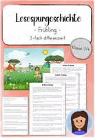 Vorschau - Arbeitsblätter - Lesespur Frühling (Kl. 3/4) - Deckblatt