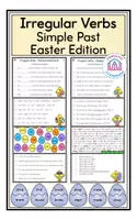 Vorschau - Arbeitsblätter - Irregular Verbs (Simple Past) - Task Cards & Puzzles - Easter Edition - Deckblatt