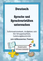 Vorschau - Arbeitsblätter - Sprachvarietäten erkunden - Deckblatt