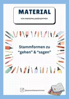 Vorschau - Arbeitsblätter - Verben: Stammformen zu gehen und sagen - Deckblatt