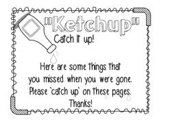 Vorschau - Lehrpläne/Lehrermaterial - Classroom Management - Ketchup folder (Kranke, fehlende Schüler/-innen) - Seite 1