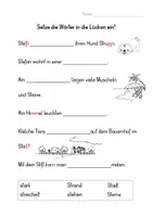 Vorschau - Arbeitsblätter - Lückentexte - vorgegebene Wörter richtig einsetzen - Seite 2