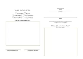 Vorschau - Arbeitsblätter - Lesespass Buchdokumentation - Seite 1