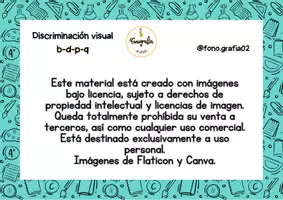 Vista previa - Tarjetas / Manipulativos - Discriminación visual b-d-p-q - página 2