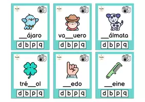 Vista previa - Tarjetas / Manipulativos - Discriminación visual b-d-p-q - página 3