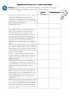 Vorschau - Arbeitsblätter - Tagebucheintrag oder Innerer Monolog - Deckblatt