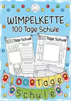 Vorschau - Arbeitsblätter - 100 Tage Schule I Wimpelkette - Deckblatt