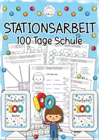 Vorschau - Arbeitsblätter - 100 Tage Schule I Stationsarbeit - Deckblatt