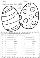 Vorschau - Arbeitsblätter - Rechenmalblatt Ostern Klasse 2 – Kleines Einmaleins im Zahlenraum bis 100 – Rechne und Male mit Lösung - Seite 3