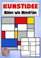 Vorschau - Mal- und Bastelvorlagen - Kunstidee Mondrian Malen - Deckblatt